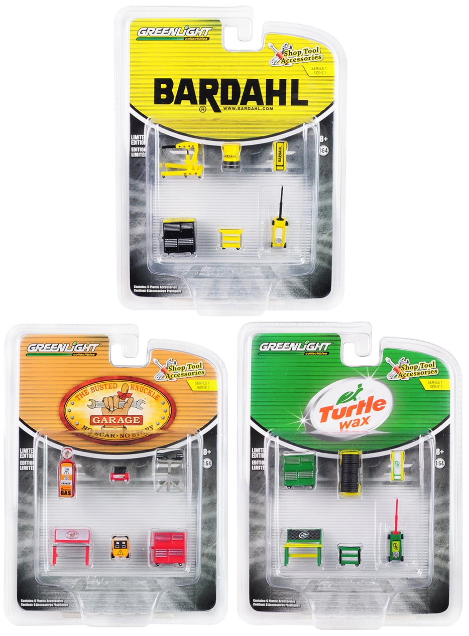 Bardahl 6 piece Shop Tools Set Shop Tool Accessories Series 1 1/64 by Greenlight 