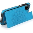 thumbnail image 5 of case for Samsung Galaxy A42 Case Wallet with Card Holder, Embossed Mandala Pattern Flower Premium PU Leather Double Magnetic Buttons Flip Shockproof Protective Cover for Samsung Galaxy A42 5G Blue-SKM, 5 of 7
