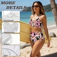 thumbnail image 4 of XYZCANDO Duck Camo Pink Couple Matching Beachwear Set Swim Trunks & Two Piece Tummy Control Bikini Matching Outfit for Honeymoon Beach Vacation Pool Party Summer His and Hers Swimwear Set, 4 of 6