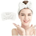 thumbnail image 4 of Weikingp Clearance! Hair Accessories for Women, Hydrotherapy Headband 1 Piece Bow Hairband Women's Facial Makeup Headband Soft Coral Velvet Headband for Shower Face Wash, Hair Bows, Hair Ties White, 4 of 5