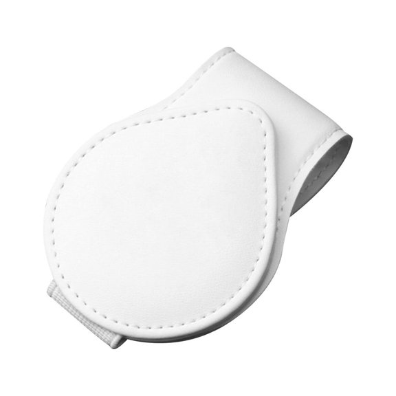 CxhicLuv Car Visor Glasses Clip, Auto Eyeglass Holder, Magnetic Leather Multi-Purpose, Vehicle Interior Accessories, Glasses & Small Item Storage for Car Owners, Eyewear Users, White