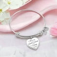 thumbnail image 2 of Bless Me Christian Heart Bangle - Heart Bangle Bracelet - Silver/Gold color, Personalized Engraving Option, 2 of 5