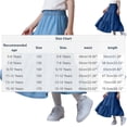 thumbnail image 3 of Paiwinds Girls Kids Tiered Ruffle Denim Midi Skirt Elastic Waist Soft Tencel Casual Summer School Playwear Age 5-16, 3 of 7