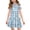 Blue, variant on Easter Girls Short Sleeve Casual Dress with Cartoon Bunny Print Crewneck Soft Fabric A Line Comfortable Daily Wear Skater Style