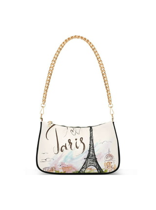 Mary Frances Bonjour Beaded Paris Eiffel Tower Crossbody Clutch Handbag
