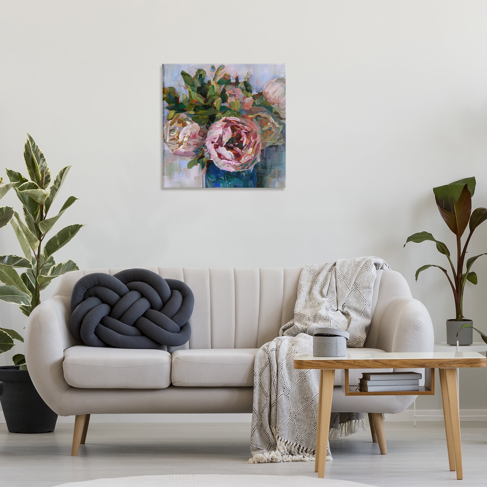 Stupell Industries Full Ranunculus Bouquet Botanical & Floral Painting Gallery Wrapped Canvas Art Print Wall Art, 24 x 24