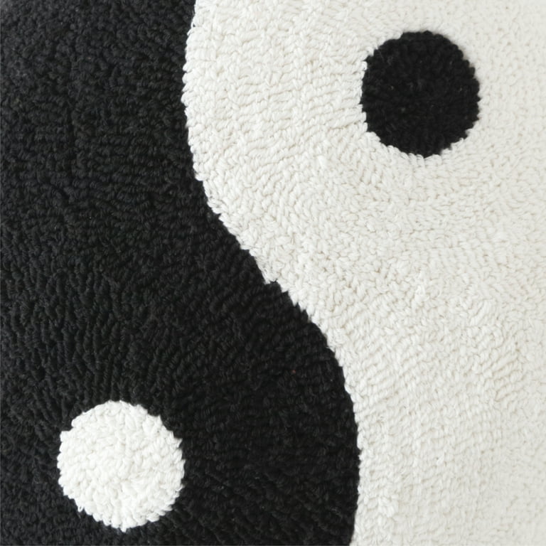 Mainstays 16" x 16" Yin-Yang Decorative Pillow, Black and White