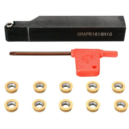 

Milling SRAPR1616H10 Lathe Tool Holder+10Pcs RPMT10T3MO Carbide Insert #
