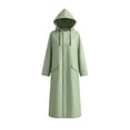 thumbnail image 7 of Women’s Long Length Heavy Duty Rain Coat Hooded Waterproof Raincoat for Outdoor Use, Wind Resistant Full Length Rain Jacket Loose Fit Adults Poncho Green, 7 of 7