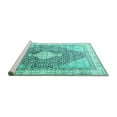 thumbnail image 2 of Ahgly Company Machine Washable Indoor Round Persian Turquoise Blue Traditional Area Rugs, 7' Round, 2 of 4