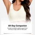 thumbnail image 6 of Alun Seamless Jelly Bras for Women Light Support Wireless Bralette Lightweight Breathable Stretchy Comfortable Soft Smooth Pull on Bras Simple Solid Color Daily Wear White XL, 6 of 7
