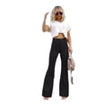thumbnail image 3 of Pantalones elegantes de pana de color puro para mujer, pantalones ajustados, pantalones casuales de cintura alta, 3 of 6