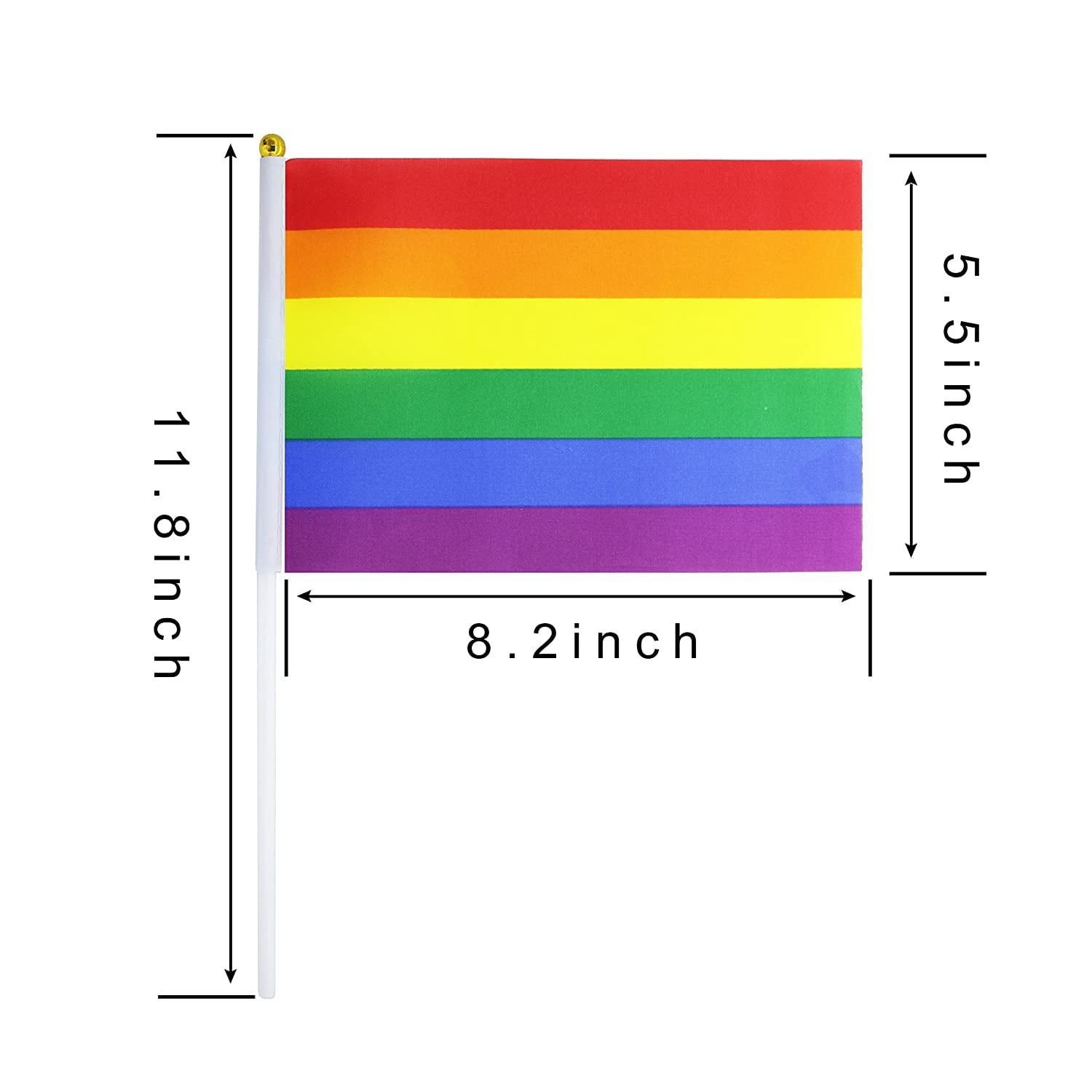 Way To Celebrate Polyester Rainbow Pride Outdoor Flag and Banner, 19 Pack