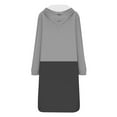 thumbnail image 4 of HOMBOM Womens Sweatshirt with Pocket Long Trendy Heavyweight Zip-Up Colorblock Gray Hooded Jackets for Women Long Sleeve, 4 of 5