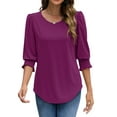 thumbnail image 4 of Fantaslook Blouses for Women Dressy Casual 3/4 Length Sleeve Womens Tops with Smocked Cuffs Fashion Shirts, 4 of 8