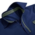 thumbnail image 6 of Zysthvn Men Shirts Casual Turn Down Collar Summer Mens Shirts Short Sleeve Polo Shirts Solid Pocket Tops, 6 of 7
