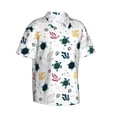 thumbnail image 2 of Balery Turtles And Corals Print Men's Hawaiian Shirts Short Sleeve Beach Shirt Relaxed Fit Vacation Button Down Shirts-X-Large, 2 of 9