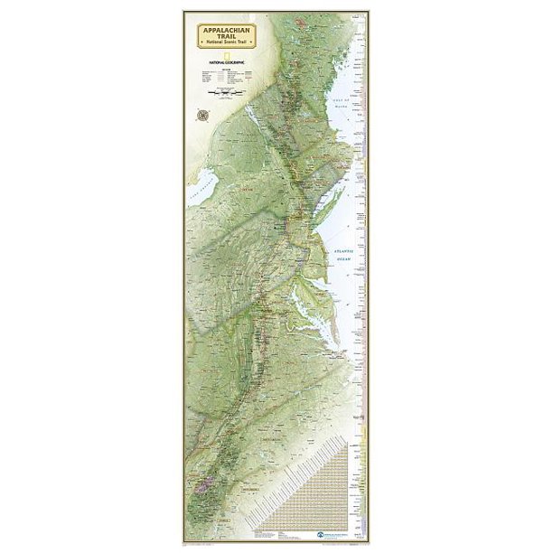 National Geographic Appalachian Trail Wall Map Wall Map Laminated 18 X 48 Inches 9781597755672 Walmart Com