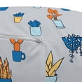 thumbnail image 3 of Botanical Pouf Cover with Zipper, Colorful Plants in Cups and Pots Greenhouse Hobby Art Gardening Themed, Soft Decorative Fabric Unstuffed Case, 30" W X 17.3" L, Pale Taupe Multicolor, by Ambesonne, 3 of 5