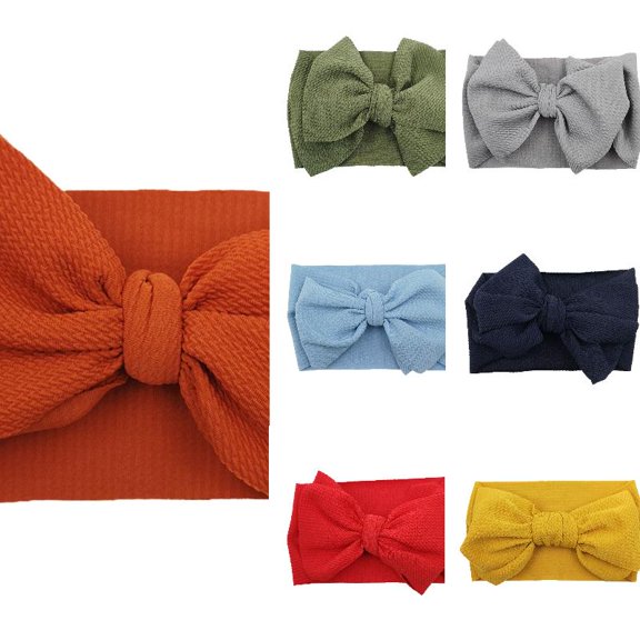 Wdgfv Big Bows Baby Girl Headbands with Bows Elastics Nylon Hairbands Oversized Head Wraps Large Hair Bow Hair Accessories for Baby Girls Toddlers Kids One Size