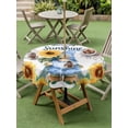 thumbnail image 4 of Outdoor Tablecloth with Umbrella Hole for Patio/Picnic/Party/Camping, Sunflower Gnomes Waterproof Table Cloth Round Cover Washable, Summer Botanical Elegant Floral (Dia 54"), 4 of 8