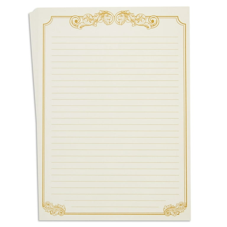 90 Pieces Stationery Set (60 Vintage-Style Paper Sheets + 30  Envelopes),Gold Border Letter Writing Paper for Love Letter, Party  Invitations 
