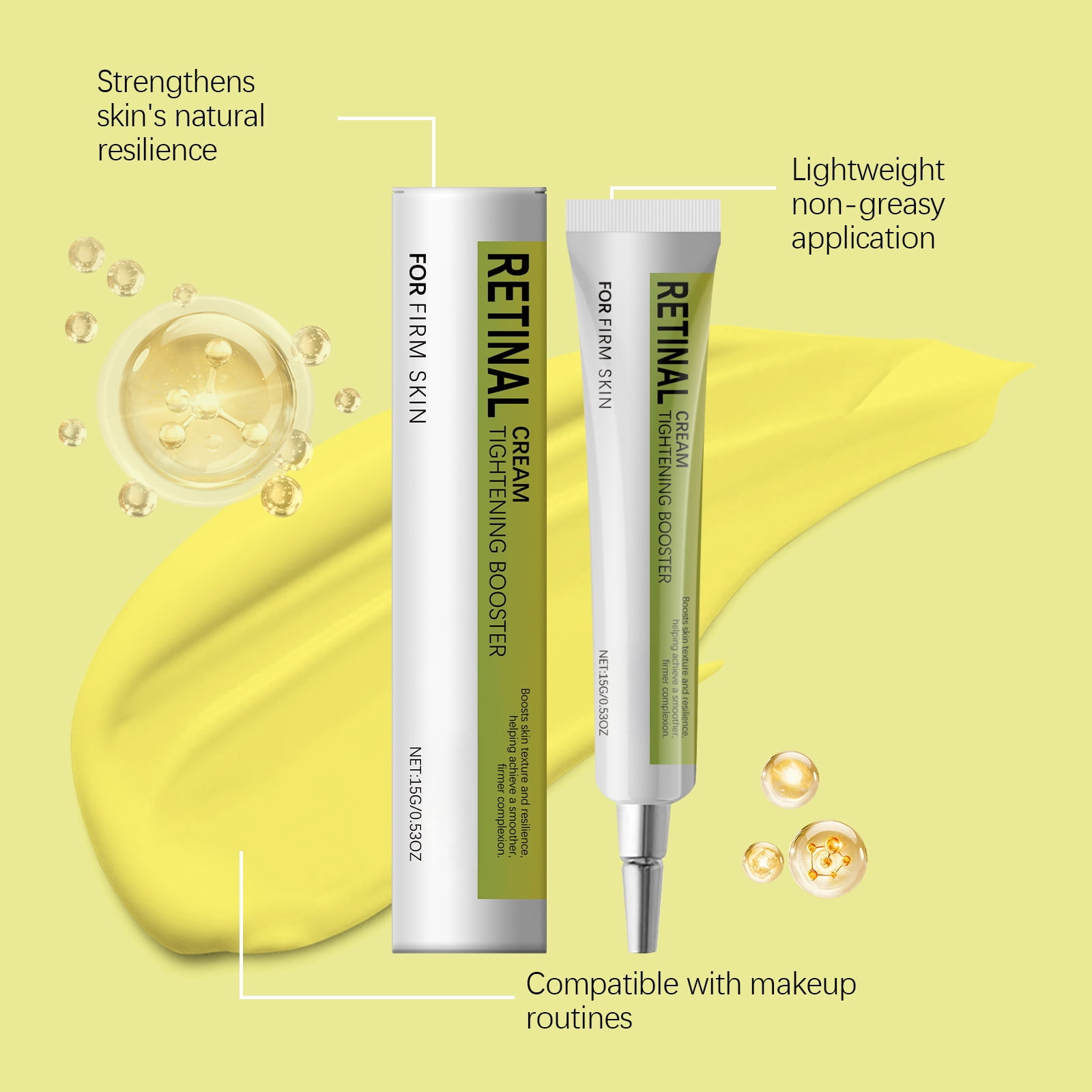 Alvantor Retinol Eye Cream for Dark Circles & Puffiness, Anti-Aging Tightening Booster, 0.53oz