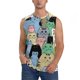thumbnail image 1 of Fotbe Different Cats Men's Camiseta sin Mangas Estampada para Hombres, Playera Casual para Gimnasio, Entrenamiento, Playa-X-Large, 1 of 7