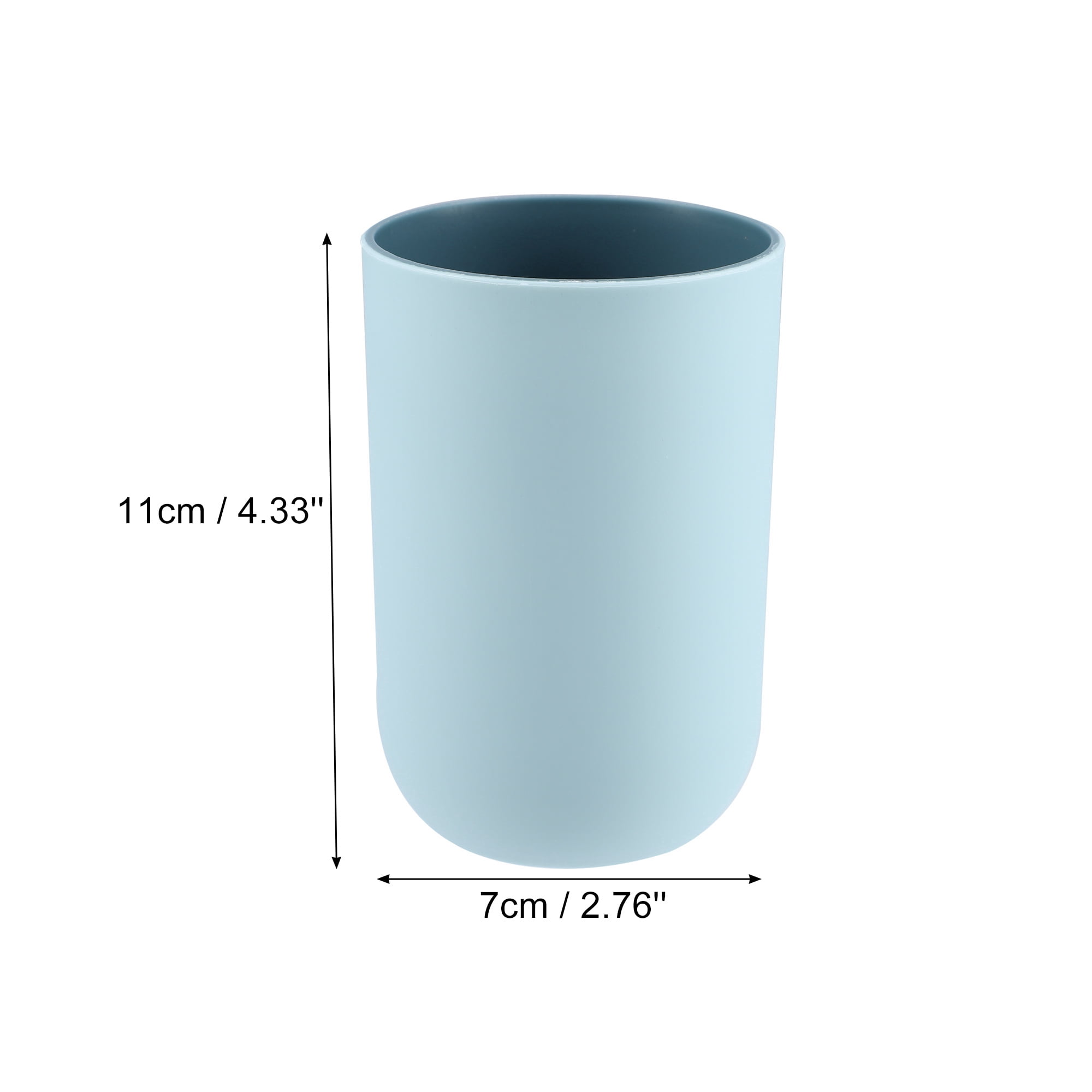 Unique Bargains 2Pcs Bathroom Cups Tumblers Toothbrush Cup 4.33''x2.76'' 350ml Blue, Gray