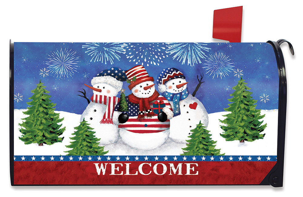 American Snowmen Winter Magnetic Mailbox Cover Welcome Snowman Briarwood Lane