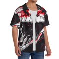 thumbnail image 2 of Fotbe Fierce Red Viper Graphic Art Camisa Estampada de Manga Corta para Hombre, Casual de Verano, Estilo Playero, Sin Arrugas-XX-Large, 2 of 5