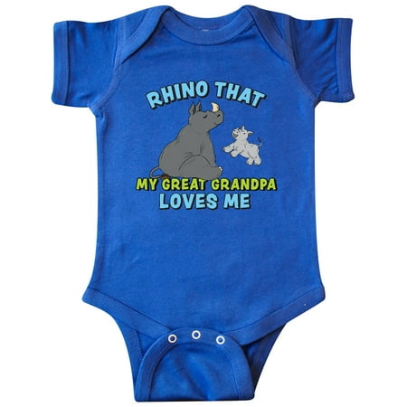 

Inktastic Rhino That My Great Grandpa Loves Me with Cute Rhinos Gift Baby Boy or Baby Girl Bodysuit