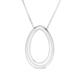 thumbnail image 1 of Sterling Silver Oval Circle Pendant Womens Necklace, 16", 1 of 2