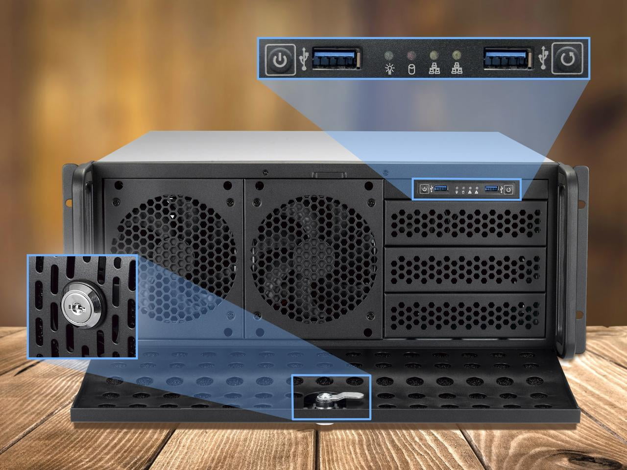 Rosewill RSV-L4000U Server Chassis Rackmount Case | 8x 3.5" HDD Bays, 3x 5.25" Devices, 5x120mm, 2x80mm Fans
