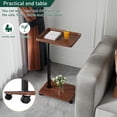 thumbnail image 4 of Mesa auxiliar C Table, altura ajustable, bandeja de TV giratoria de 360°, color nogal, 4 of 7