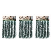3 pack 10ft green white Festive Garland ,Christmas Tinsel Garland - 4.5in Width, Ideal for Christmas Furniture Decor,Flexible Decoration for Various Furniture