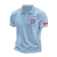 thumbnail image 3 of Adult Men Polo T Shirts Short Sleeve Button Tees Shirts Basic Blue Men Summer Outfits, 3 of 3