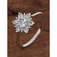 thumbnail image 2 of S925 Sterling Silver Creative Snowflake Design Ring Decorated With Diamond For Women, 14k Gold Plated, 2 of 3
