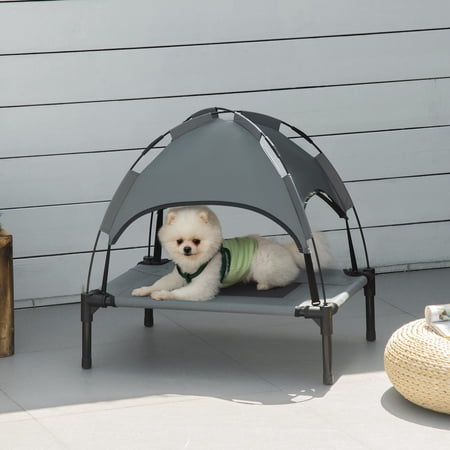 PawHut Elevated Portable Dog Cot Pet Bed with UV Protection