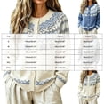 thumbnail image 3 of felwors Womens Fair Isle Sweater Button Up Long Sleeve Cardigans Crew Neck Open Front Knit Vintage Sweater Coats Beige for Size L, 3 of 5