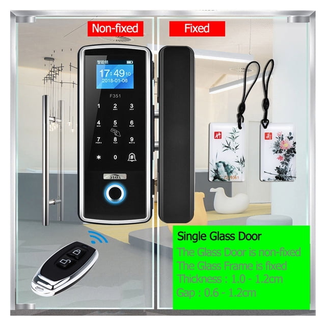 Smart Door Lock Fingerprint Electronic Digital Gate Opener Electric Biometric Finger Print Security Glass Password Card ,Easy to Use