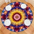 thumbnail image 2 of Colorful Tie Dye Flower Mandala Pattern Round Fitted Tablecloth with Elastic Edge,Dining Table Cover Waterproof,Outdoor Round Tablecloth for Camping,Dining,Indoor and Outdoor, 2 of 7