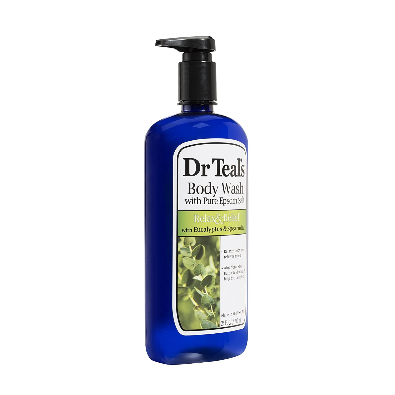 Dr Teal's Body Wash, Relax & Relief with Eucalyptus & Spearmint 24 oz (Pack of 2)