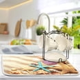 thumbnail image 5 of Summer Starfish Shells Dish Drying Mat Tropical Sandy Beach Dry Pad Bottle Dryer Rack Kitchen Decor absorbent Easy Clean Drainer Mats for Kitchen Counter Sinks 18"x24", 5 of 6