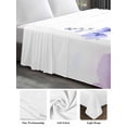 thumbnail image 6 of Spring Flowers Twim Size Flat Sheet, Wrinkleproof & Fadeproof Cooling Flat Bed Sheet Only, Watercolor Idyllic Lavender Purple Plant Breathable Soft Bedding Top Sheets 66 x 96 Inches, 6 of 8
