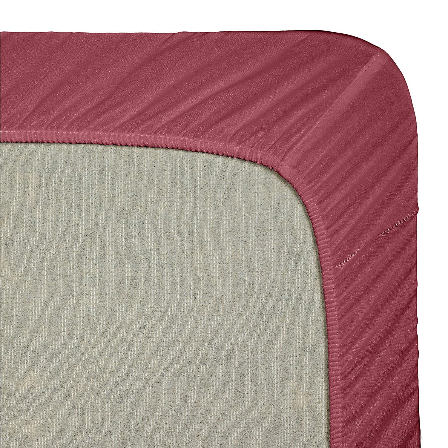 Clara Clark Premier 1800 Collection Single Fitted Sheet, Twin XL Size, Burgundy Red
