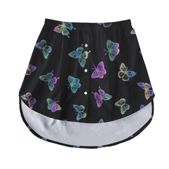 Vedolay A-Line Skirt Women's Solid Spring Summer Casual High Waist Pleated A-Line Midi Skirt,Black 4XL