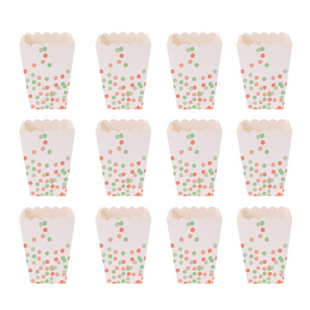 

24pcs Creative Popcorn Boxes Colorful Polka Dot Printing Party Treat Box Snack Container Party Supplies for Birthday Wedding