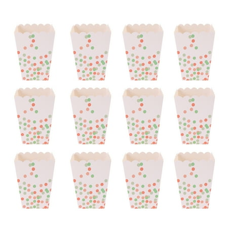 

24pcs Creative Popcorn Boxes Colorful Polka Dot Printing Party Treat Box Snack Container Party Supplies for Birthday Wedding