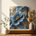 thumbnail image 6 of Qisvanset Blue Gold Flower Artwork Canvas Art 15.75x11.81 Inches, 6 of 8